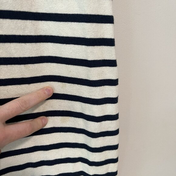 Saint James Menerbes Breton Striped Short Sleeve V-Neck Nautical Coastal Dress - Picture 4 of 14